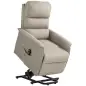 Sillón Relax Reclinable Eléctrico Levanta Personas con Mando a Distancia y Bolsillo Lateral Sillón Elevador Beige