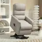 Sillón Relax Reclinable Eléctrico Levanta Personas con Mando a Distancia y Bolsillo Lateral Sillón Elevador Beige