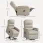 Sillón Relax Reclinable Eléctrico Levanta Personas con Mando a Distancia y Bolsillo Lateral Sillón Elevador Beige