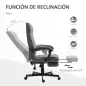 Silla de Oficina Reclinable con Altura Ajustable Reposabrazos y Reposapiés Retráctil 68x67x106-114 cm Gris