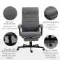 Silla de Oficina Reclinable con Altura Ajustable Reposabrazos y Reposapiés Retráctil 68x67x106-114 cm Gris