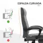 Silla de Oficina Reclinable con Altura Ajustable Reposabrazos y Reposapiés Retráctil 68x67x106-114 cm Gris