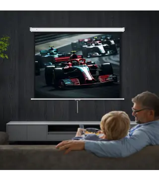 Pantalla Proyector de 84 Pulgadas Formato 4:3 4K Pantalla de Proyección Montaje en Pared o Techo Blanco