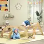 Triángulo de Escalada para Niños de 18-48 Meses con Rampa Escalador de Arco 219x72,5 cm Natural