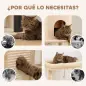 Árbol Rascador para Gatos 132 cm con Plataformas Poste con Cepillo Bolas Colgantes y Almohadilla para Rascar Beige