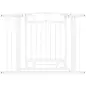 Puerta para Perros con Ancho Ajustable 76-104 cm Barrera de Seguridad para Perros con 2 Extensiones Blanco