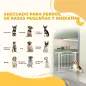 Puerta para Perros con Ancho Ajustable 76-104 cm Barrera de Seguridad para Perros con 2 Extensiones Blanco