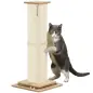 Rascador para Gatos Arañador para Gatos con Bola Colgante Juguete de Pelota de Pista y Poste de Sisal Roble