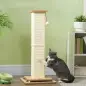 Rascador para Gatos Arañador para Gatos con Bola Colgante Juguete de Pelota de Pista y Poste de Sisal Roble