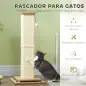 Rascador para Gatos Arañador para Gatos con Bola Colgante Juguete de Pelota de Pista y Poste de Sisal Roble