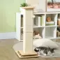 Rascador para Gatos Arañador para Gatos con Bola Colgante Juguete de Pelota de Pista y Poste de Sisal Roble