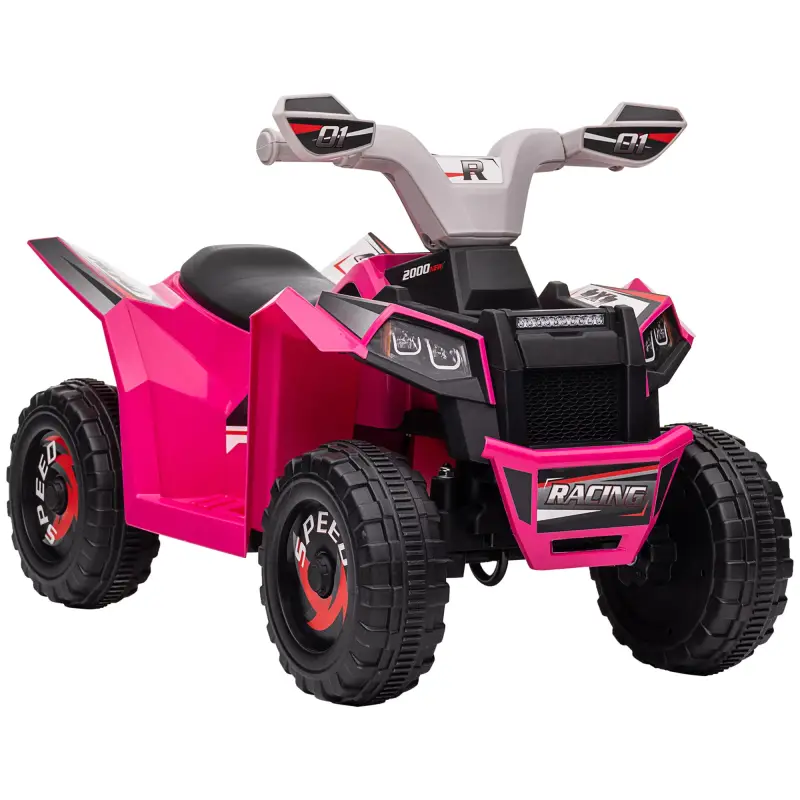 Quad Eléctrico para Niños de 18-36 Meses con Avance y Retroceso Velocidad de 2,5 km/h 70x41,5x48,5 cm Rosa