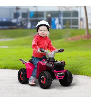Quad Eléctrico para Niños de 18-36 Meses con Avance y Retroceso Velocidad de 2,5 km/h 70x41,5x48,5 cm Rosa