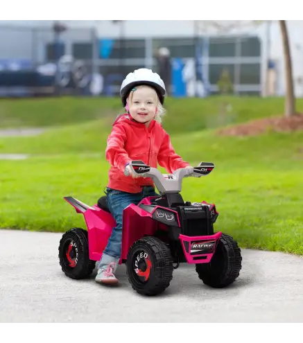 Quad Eléctrico para Niños de 18-36 Meses con Avance y Retroceso Velocidad de 2,5 km/h 70x41,5x48,5 cm Rosa