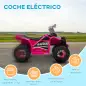 Quad Eléctrico para Niños de 18-36 Meses con Avance y Retroceso Velocidad de 2,5 km/h 70x41,5x48,5 cm Rosa