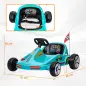 Kart Eléctrico 6 V Kart para Niños de +3 Años con Música Luz Bocina Cinturón de Seguridad Go Kart Carga 50 kg Azul