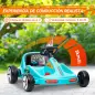 Kart Eléctrico 6 V Kart para Niños de +3 Años con Música Luz Bocina Cinturón de Seguridad Go Kart Carga 50 kg Azul