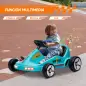 Kart Eléctrico 6 V Kart para Niños de +3 Años con Música Luz Bocina Cinturón de Seguridad Go Kart Carga 50 kg Azul
