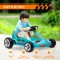 Kart Eléctrico 6 V Kart para Niños de +3 Años con Música Luz Bocina Cinturón de Seguridad Go Kart Carga 50 kg Azul
