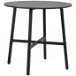 Mesa de Comedor Redonda Mesa de Cocina para 4 Personas con Patas de Acero para Salón Ø80x76 cm Marrón Rústico y Negro