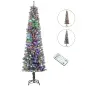 Árbol de Navidad Artificial 225 cm con 220 Luces LED de Dos Colores 519 Ramas y Soporte de Acero Árbol Navideño Verde
