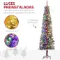 Árbol de Navidad Artificial 225 cm con 220 Luces LED de Dos Colores 519 Ramas y Soporte de Acero Árbol Navideño Verde