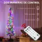 Árbol de Navidad Artificial 225 cm con 220 Luces LED de Dos Colores 519 Ramas y Soporte de Acero Árbol Navideño Verde