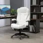 Silla de Oficina con Masaje de 6 Puntos con Función de Calefacción Tejido de Borreguito 68x72x110-120 cm Blanco