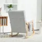 Silla Mecedora de Pana con Patas y Reposabrazos de Madera de Caucho Cojín Lumbar y Bolsillo Carga 120 kg Gris