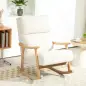 Silla Mecedora de Borreguito con Patas y Reposabrazos de Madera de Caucho Mecedora para Lactancia Carga 120 kg Crema