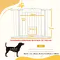 Barrera de Seguridad para Perros con Ancho Ajustable 76-104 cm con 2 Extensiones para Escalera Puerta Blanco