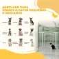 Barrera de Seguridad para Perros con Ancho Ajustable 76-104 cm con 2 Extensiones para Escalera Puerta Blanco