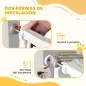 Barrera de Seguridad para Perros con Ancho Ajustable 76-104 cm con 2 Extensiones para Escalera Puerta Blanco
