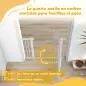 Barrera de Seguridad para Perros con Ancho Ajustable 76-104 cm con 2 Extensiones para Escalera Puerta Blanco