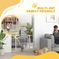 Barrera de Seguridad para Perros con Ancho Ajustable 76-104 cm con 2 Extensiones para Escalera Puerta Blanco