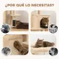 Árbol Rascador para Gatos Altura 104cm con Plataformas Poste con Cepillo Bolas Colgantes y Almohadilla para Rascar Beige