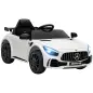 Coche Eléctrico para Niños de +3 Años Mercedes-Benz AMG GTR con Batería 12V Mando a Distancia Faros Bocina Música Blanco