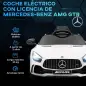 Coche Eléctrico para Niños de +3 Años Mercedes-Benz AMG GTR con Batería 12V Mando a Distancia Faros Bocina Música Blanco