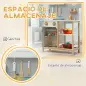 Cocinita Infantil Cocinita de Madera Infantil con Sonido Fogón Horno Grifo Fregadero y Accesorios de Cocina Gris