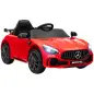 Coche Eléctrico para Niños de +3 Años Mercedes-Benz AMG GTR con Batería 12V Mando a Distancia Faros Bocina Música Rojo
