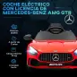 Coche Eléctrico para Niños de +3 Años Mercedes-Benz AMG GTR con Batería 12V Mando a Distancia Faros Bocina Música Rojo