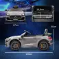 Coche Eléctrico para Niños de +3 Años Mercedes-Benz AMG GTR con Batería 12V Mando a Distancia Faros Bocina Música Plata