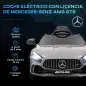 Coche Eléctrico para Niños de +3 Años Mercedes-Benz AMG GTR con Batería 12V Mando a Distancia Faros Bocina Música Plata