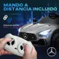 Coche Eléctrico para Niños de +3 Años Mercedes-Benz AMG GTR con Batería 12V Mando a Distancia Faros Bocina Música Plata