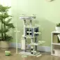 Árbol Rascador para Gatos Altura 104 cm con Plataformas Poste con Cepillo Bolas Colgantes y Almohadilla para Rascar Gris