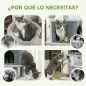 Árbol Rascador para Gatos Altura 104 cm con Plataformas Poste con Cepillo Bolas Colgantes y Almohadilla para Rascar Gris