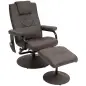 Sillón Relax Reclinable con Reposapiés con 10 Puntos de Masaje con Mando a Distancia para Salón Oficina Marrón Sillón Relax Reclinable con Reposapiés con 10 Puntos de Masaje con Mando a Distancia para Salón Oficina Marrón