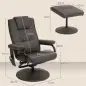 Sillón Relax Reclinable con Reposapiés con 10 Puntos de Masaje con Mando a Distancia para Salón Oficina Marrón