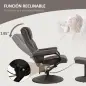 Sillón Relax Reclinable con Reposapiés con 10 Puntos de Masaje con Mando a Distancia para Salón Oficina Marrón