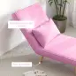 Sofá Cama Individual Plegable con Respaldo Ajustable 5 Posiciones Sillón Cama Tapizado con Cojín 72x75x85 cm Rosa